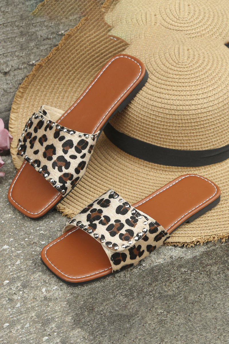 Dámské sandály Peep Toe ve stylu zvířecí kůže