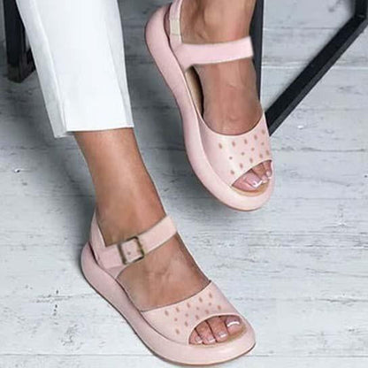 Ortopedické ploché sandály Peep Toe