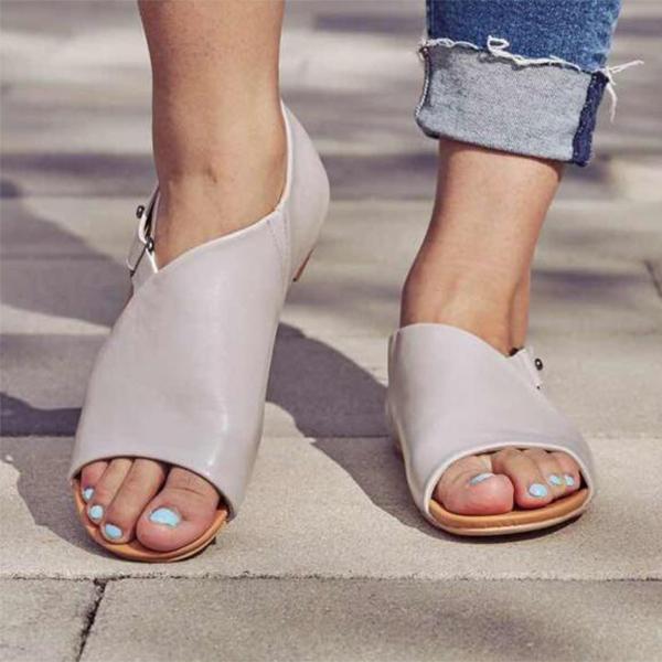 Dámské sandály s přezkou Peep Toe