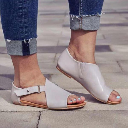 Dámské sandály s přezkou Peep Toe