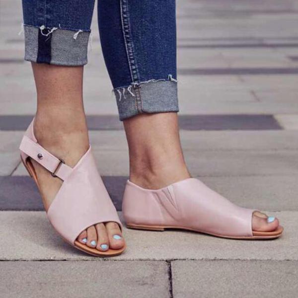 Dámské sandály s přezkou Peep Toe