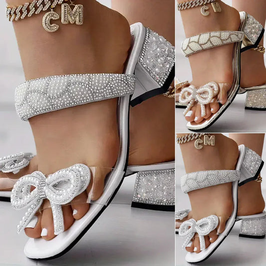 Dámské módní sandály Pearl Bowknot