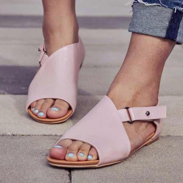 Dámské sandály s přezkou Peep Toe