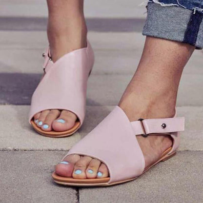 Dámské sandály s přezkou Peep Toe
