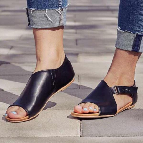Dámské sandály s přezkou Peep Toe