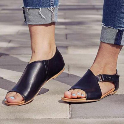 Dámské sandály s přezkou Peep Toe