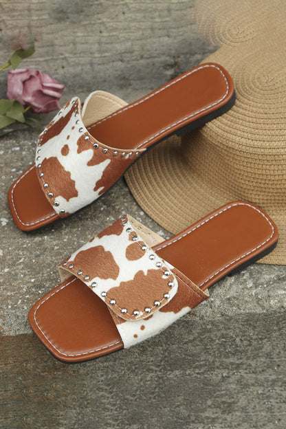 Dámské sandály Peep Toe ve stylu zvířecí kůže