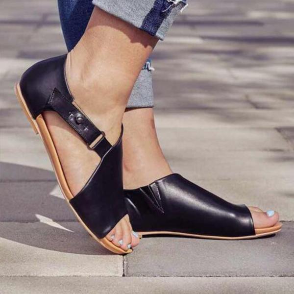 Dámské sandály s přezkou Peep Toe