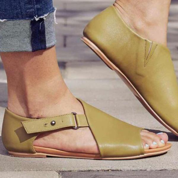 Dámské sandály s přezkou Peep Toe