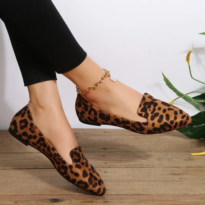 Boty s leopardím vzorem se špičatou špičkou