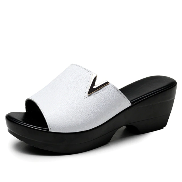 Dámské sandály na středním podpatku Slip-on