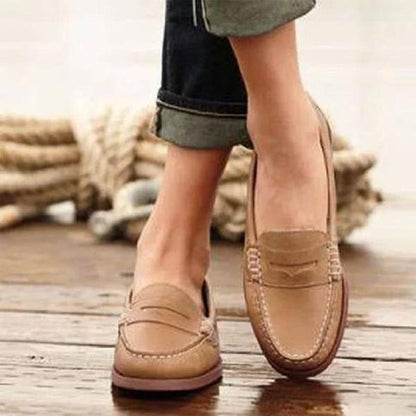 Dámské ležérní byty Oxfords Slip On Round Toe mokasíny