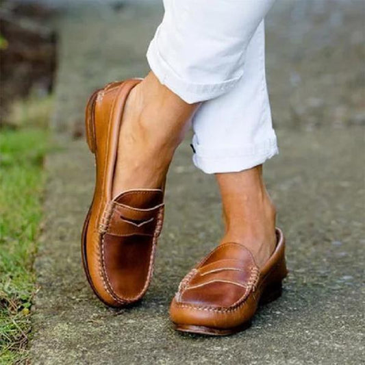 Dámské ležérní byty Oxfords Slip On Round Toe mokasíny