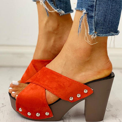 Sandály na podpatku Peep Toe