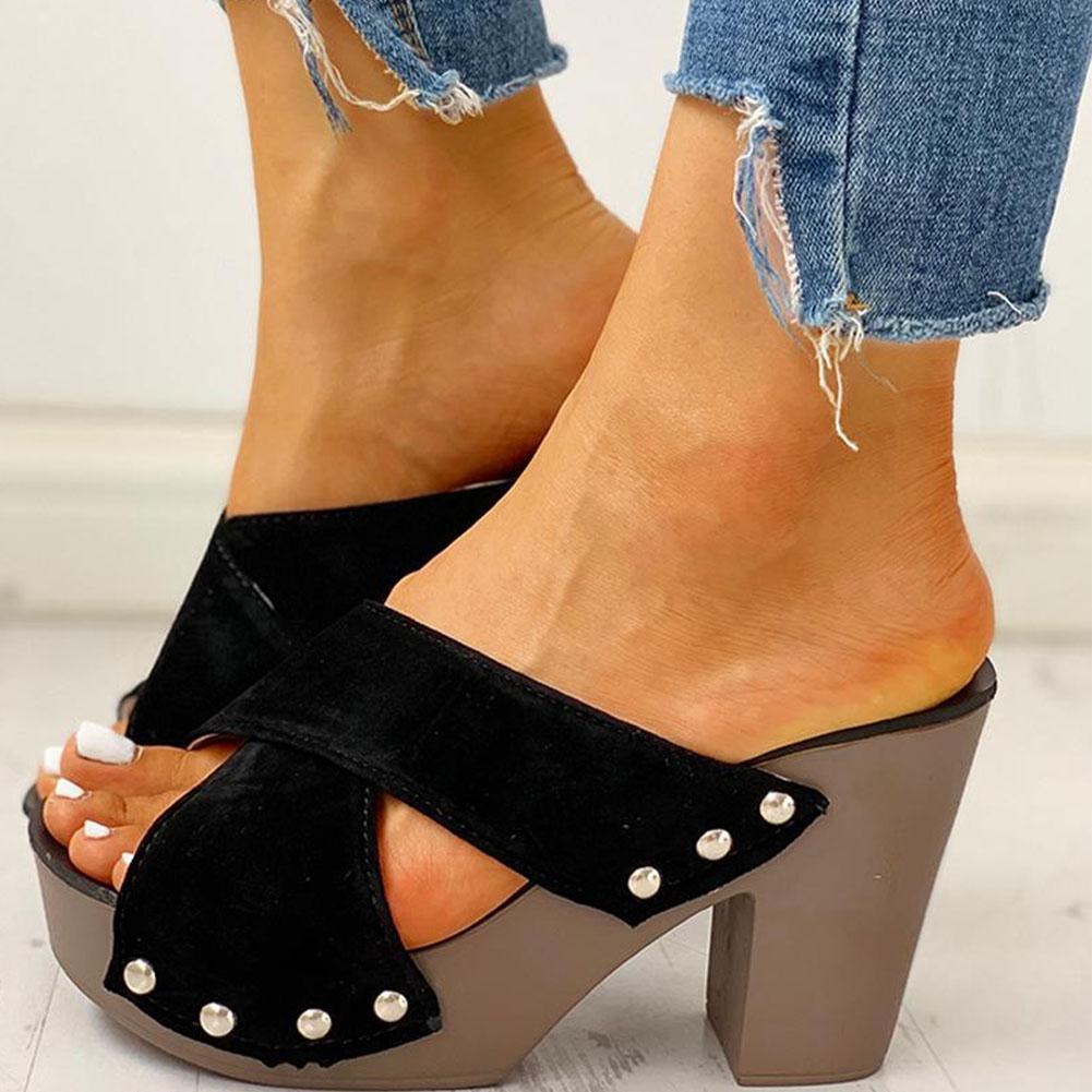 Sandály na podpatku Peep Toe