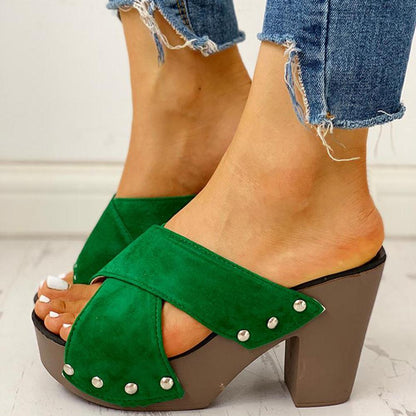 Sandály na podpatku Peep Toe