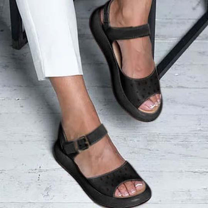 Ortopedické ploché sandály Peep Toe