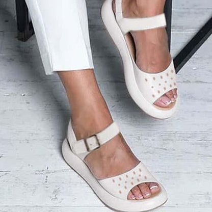 Ortopedické ploché sandály Peep Toe