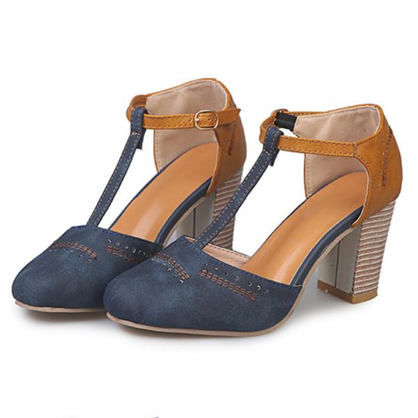 T-strap Round Toe Chunk boty Sandály