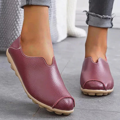 Dámské kožené mokasíny ležérní styl lodní boty
