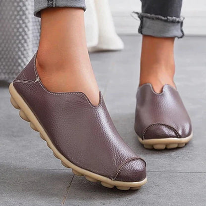 Dámské kožené mokasíny ležérní styl lodní boty
