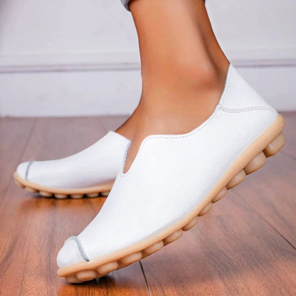 Dámské kožené mokasíny ležérní styl lodní boty