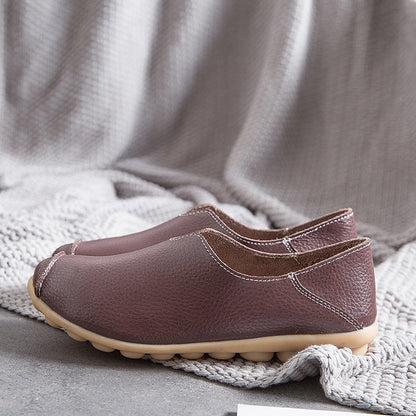 Dámské kožené mokasíny ležérní styl lodní boty