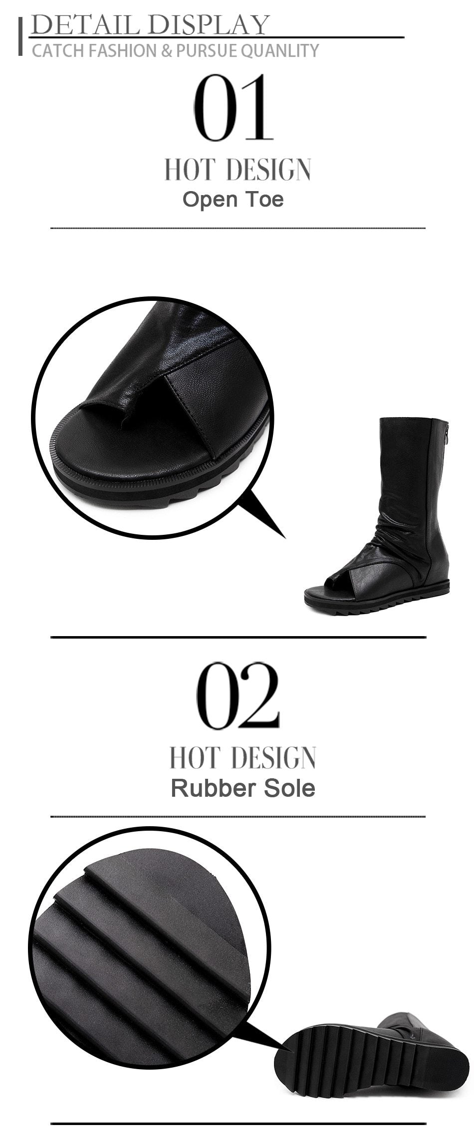 Elegantní a detailní podpůrné letní boty
